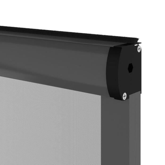 Moustiquaire de fenetre L125 x H145 cm en aluminium  gris anthracite - Recoupable en largeur et hauteur