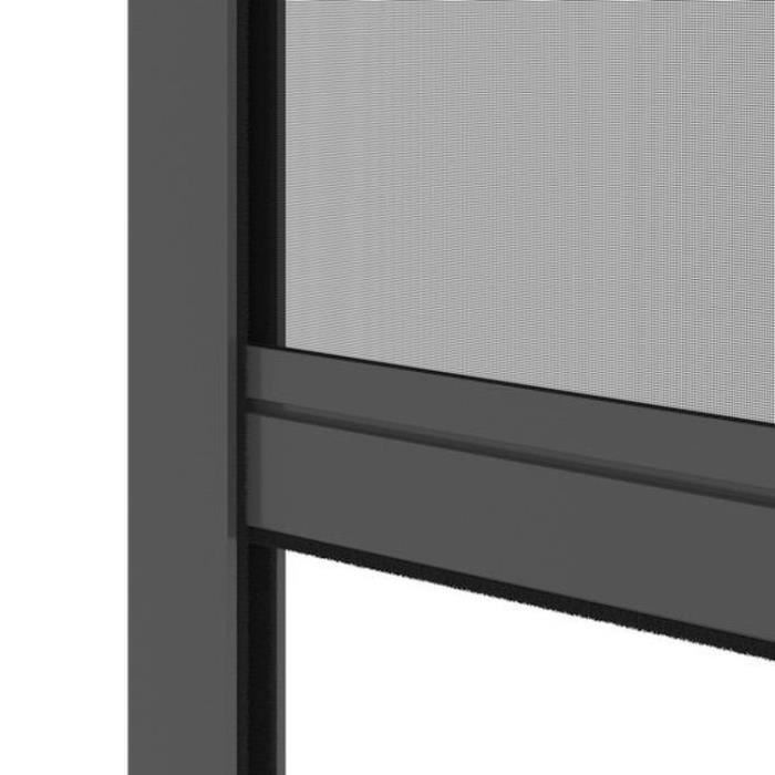 Moustiquaire de fenetre L125 x H145 cm en aluminium  gris anthracite - Recoupable en largeur et hauteur