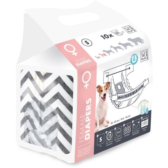 M PETS Dog Diapers - Female S x10 - 2-4 kg, 12h Protection