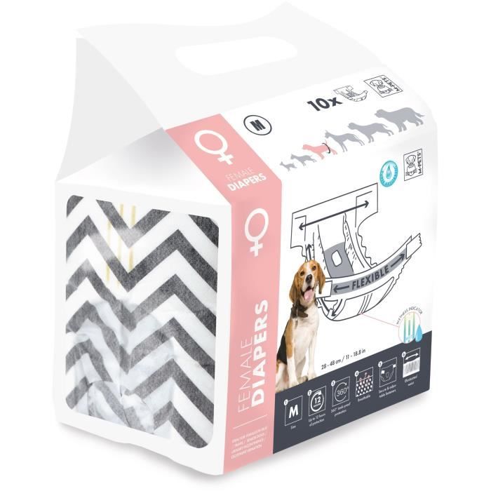 M PETS Dog Diapers - Female M x10 - 4-10 kg, 12h Protection