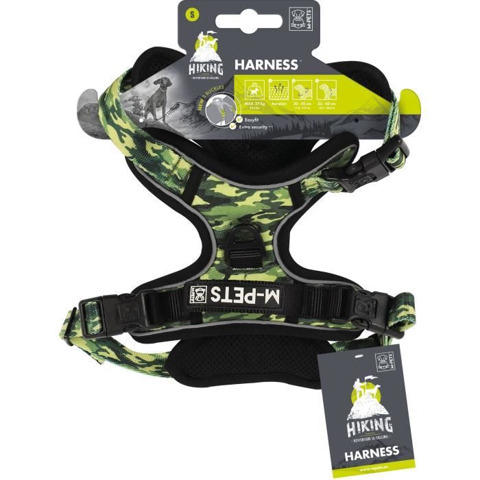 M PETS HIKING Harness M Camouflage Padded Fabric with Safety Attachment and Handle