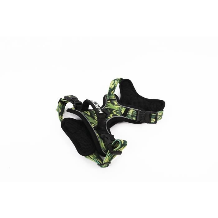 M PETS HIKING Harness L Camouflage Padded Fabric with Safety Attachment and Handle