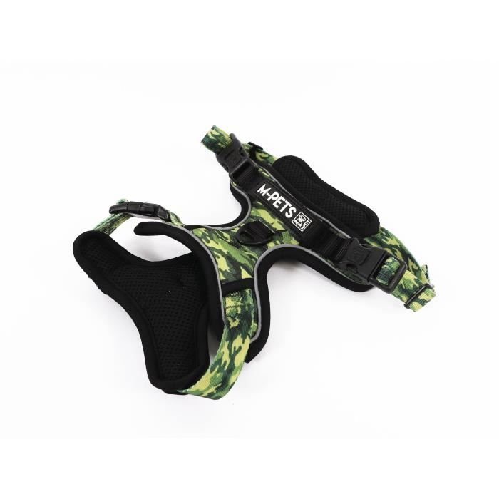 M PETS HIKING Harness L Camouflage Padded Fabric with Safety Attachment and Handle