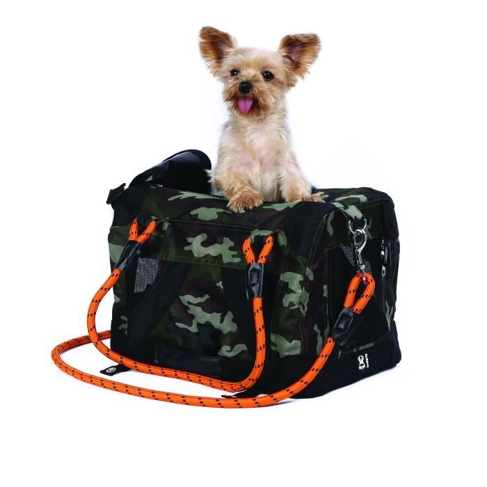 M PETS Pet Carrier Bag - REMIX 2 in 1 Camouflage & Orange - 41 x 28 x 28 cm - Foldable - Lightweight