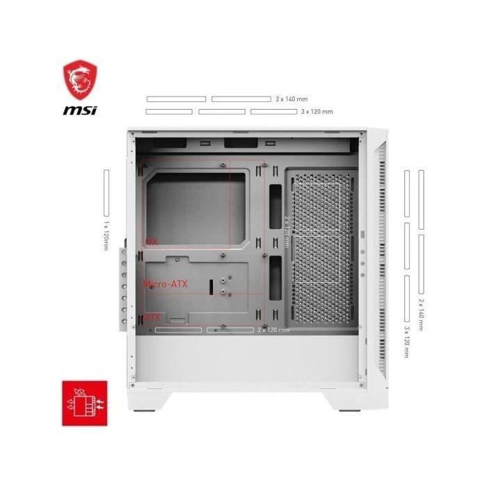 MSI PC Case MAG FORGE 320R AIRFLOW - White - ATX/Micro-ATX 306-7G23W21-HH9