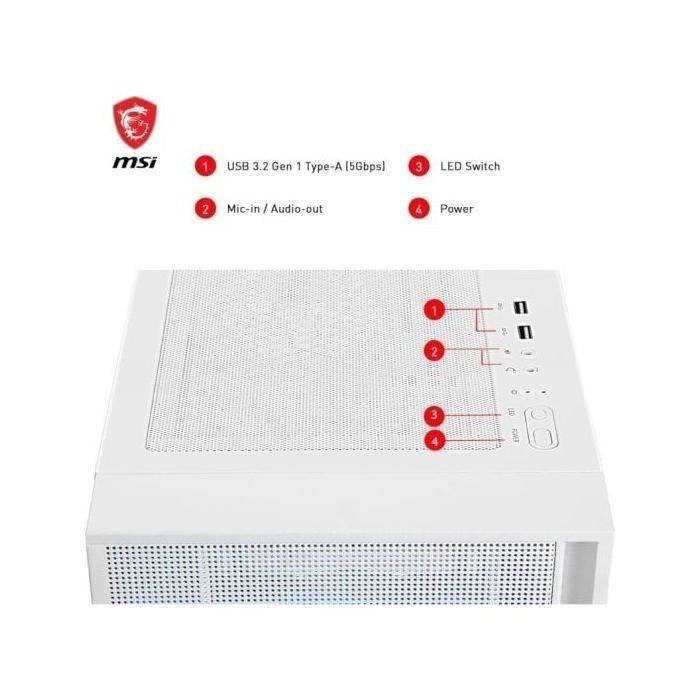 MSI PC Case MAG FORGE 320R AIRFLOW - White - ATX/Micro-ATX 306-7G23W21-HH9