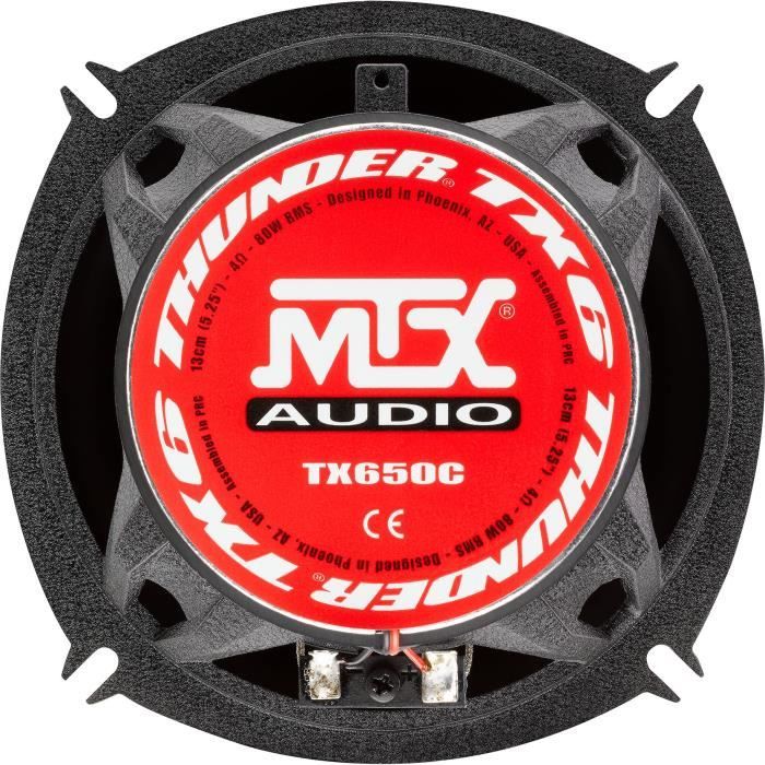 MTX TX650C 13 cm 2-Way Coaxial Speakers 80W RMS Aluminum Chassis