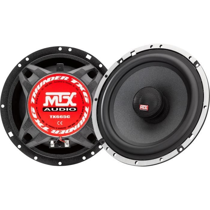 MTX TX665C 6.5" 2-Way Coaxial Car Speakers, 90W RMS, 4 Aluminum Drivers