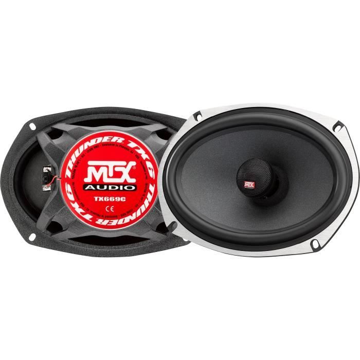 MTX TX669C 6x9" 2-Way Coaxial Car Speakers, 120W RMS, 4 Aluminum Drivers 15x23cm