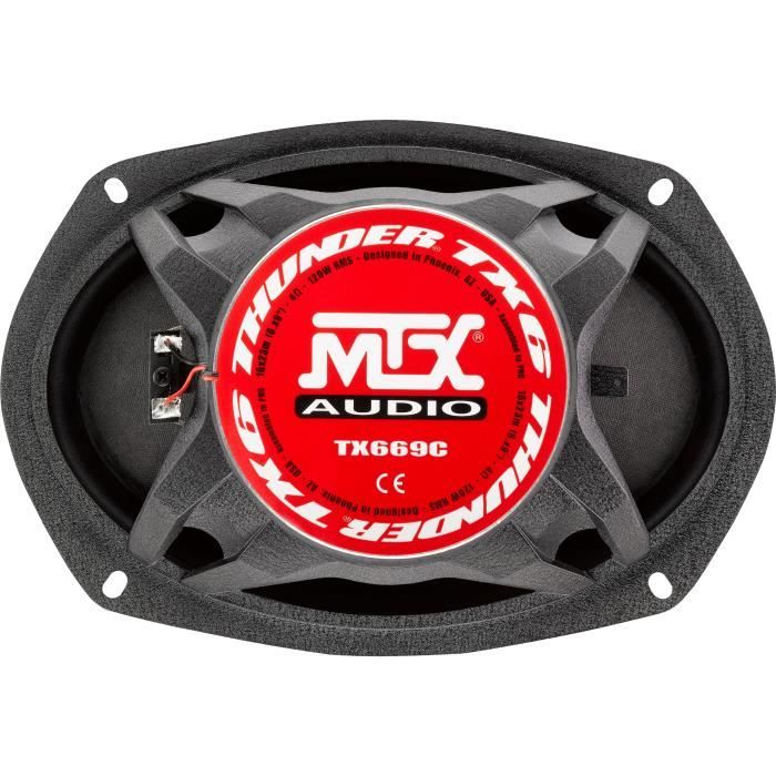 MTX TX669C 6x9" 2-Way Coaxial Car Speakers, 120W RMS, 4 Aluminum Drivers 15x23cm
