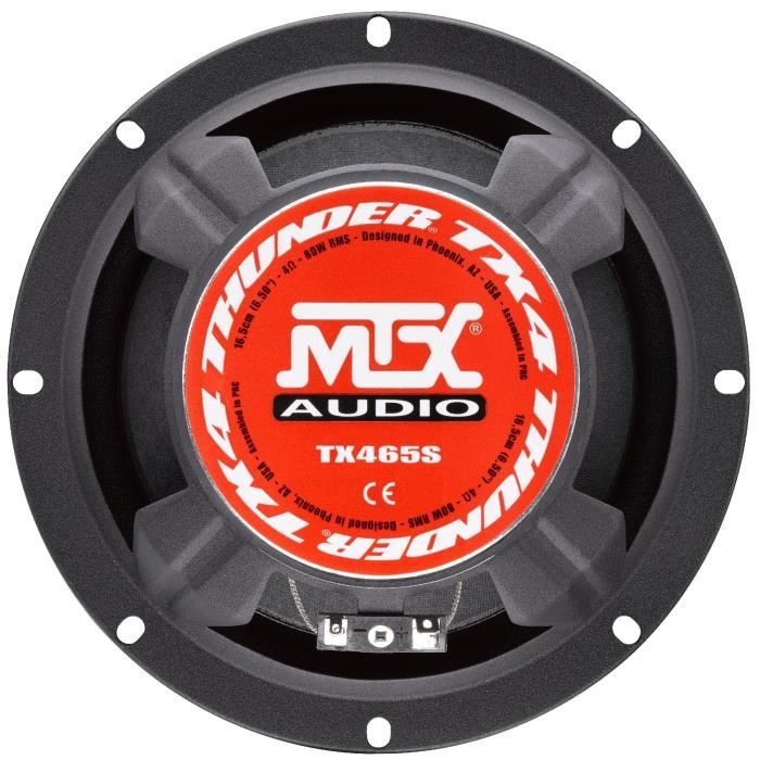 MTX TX465S 2-Way Car Speaker Kit 16.5 cm 80W RMS 4 Neodymium Tweeters