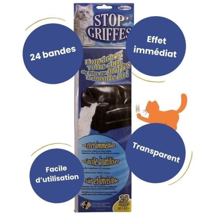 MUZO Stop'Claw Strips - x24 - Transparent - Anti-scratch - Harmless to animals