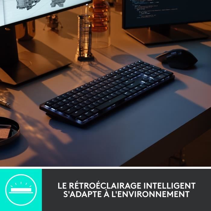 Logitech Wireless Keyboard - MX Mechanical - AZERTY - Mechanical - Backlit - Graphite