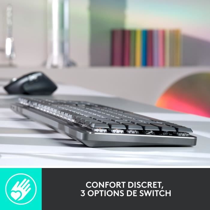 Logitech Wireless Keyboard - MX Mechanical - AZERTY - Mechanical - Backlit - Graphite