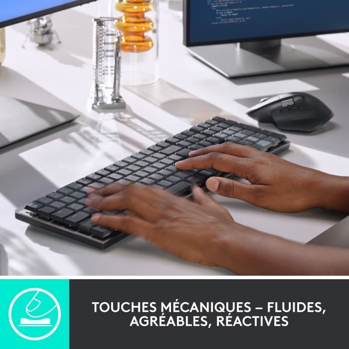 Logitech Wireless Keyboard - MX Mechanical - AZERTY - Mechanical - Backlit - Graphite