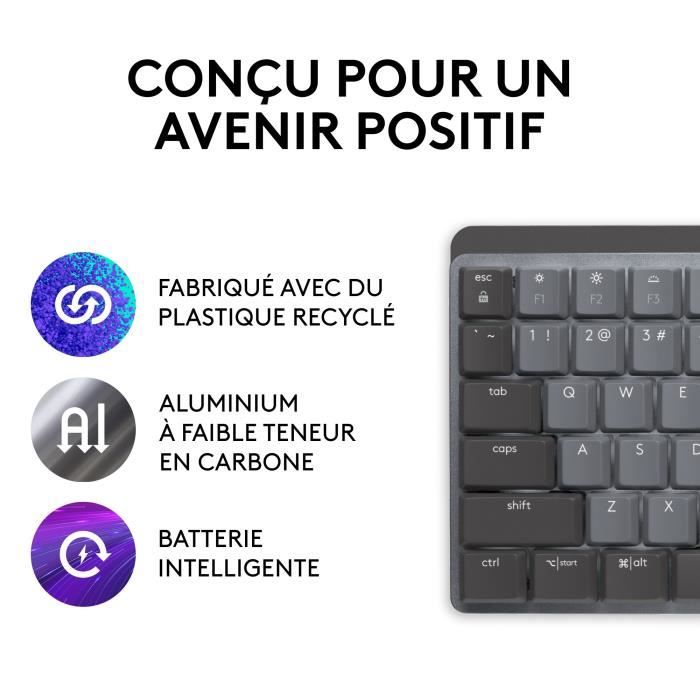 Logitech Wireless Keyboard - MX Mechanical - AZERTY - Mechanical - Backlit - Graphite