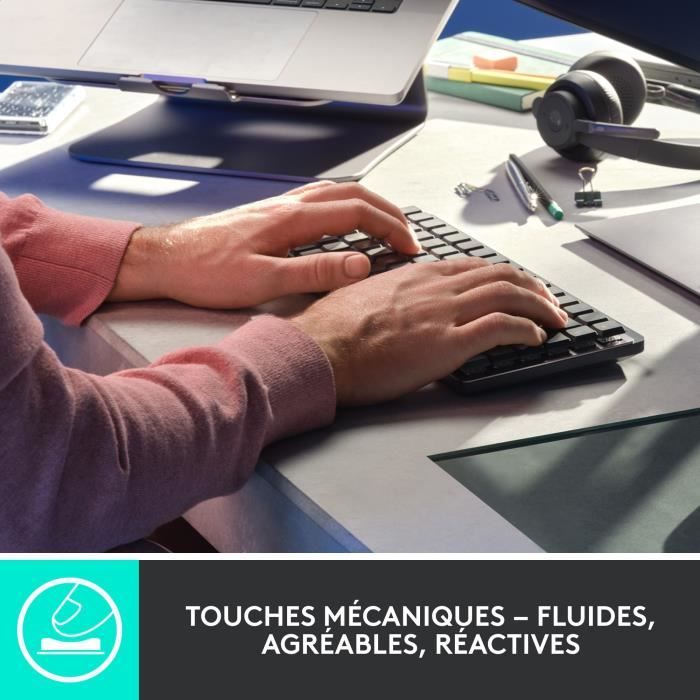 Logitech Wireless Keyboard - MX Mini - AZERTY - Mechanical - Backlit - Graphite