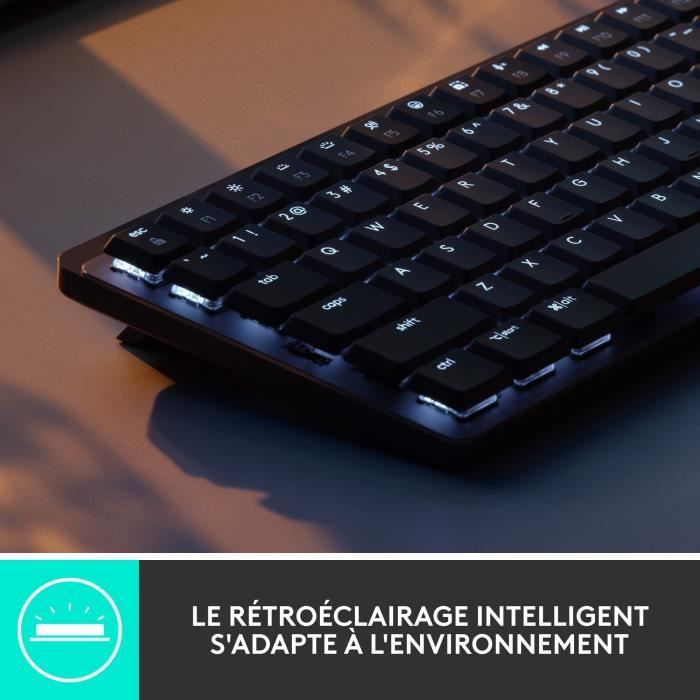 Logitech Wireless Keyboard - MX Mini - AZERTY - Mechanical - Backlit - Graphite