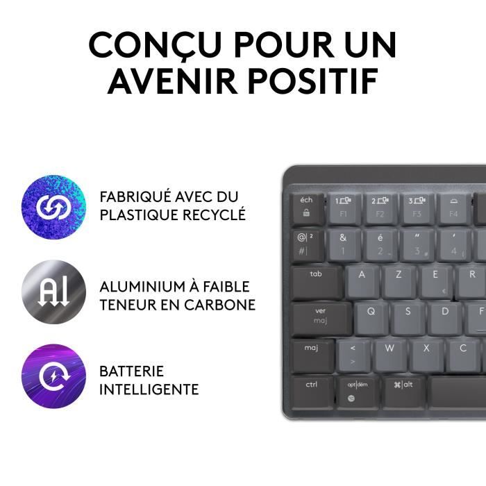 Logitech Wireless Keyboard - MX Mini - AZERTY - Mechanical - Backlit - Graphite