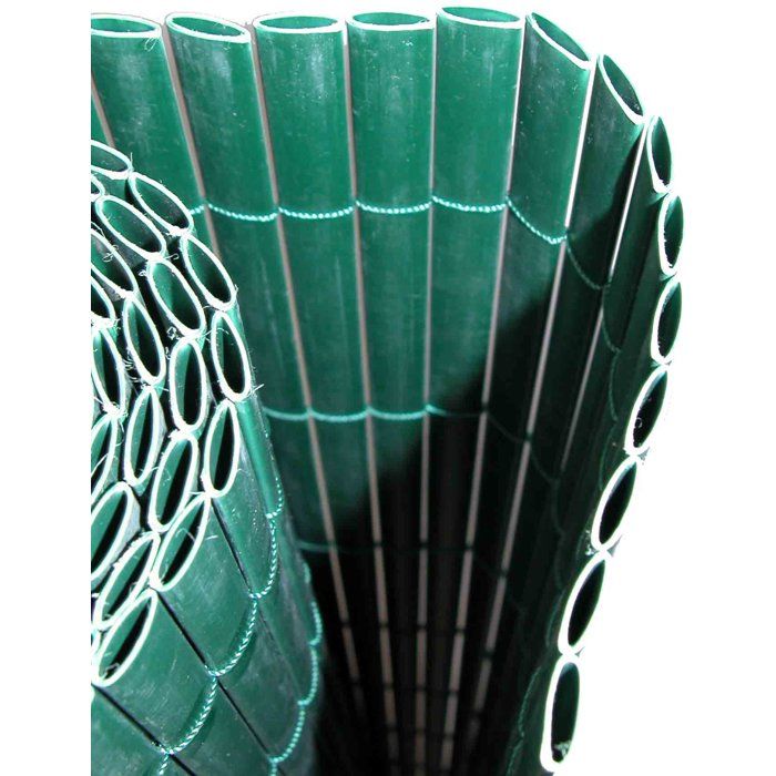 NATURAL Double-sided PVC Reed Fencing - 10 mm - Green - 3 x 1 m