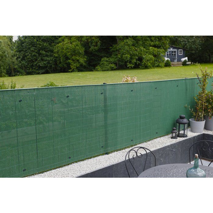 NATURAL Double-sided PVC Reed Fencing - 10 mm - Green - 3 x 1 m