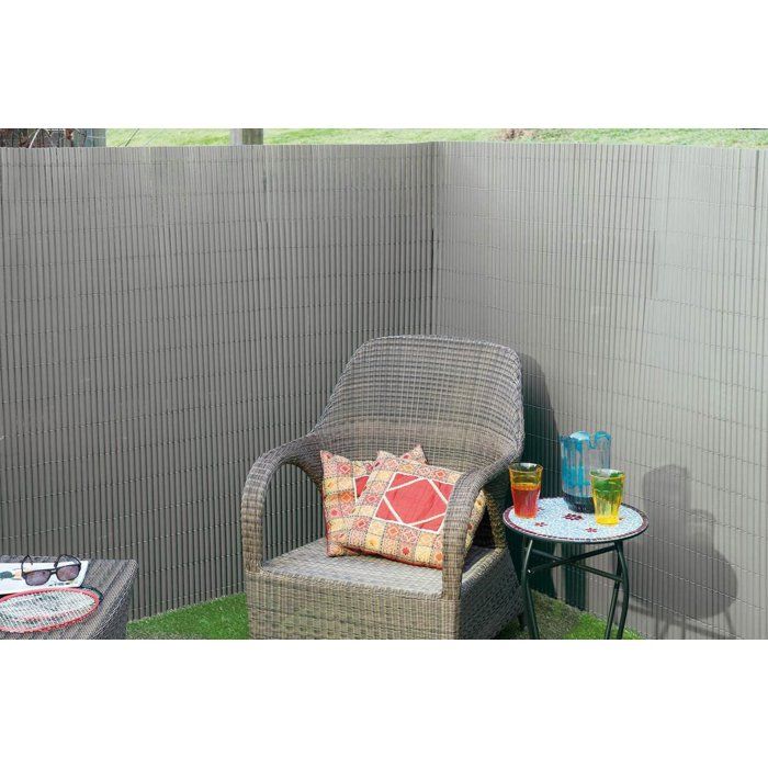 NATURE Double-sided PVC Reed Fencing - 10 mm - Taupe - 3 x 1 m