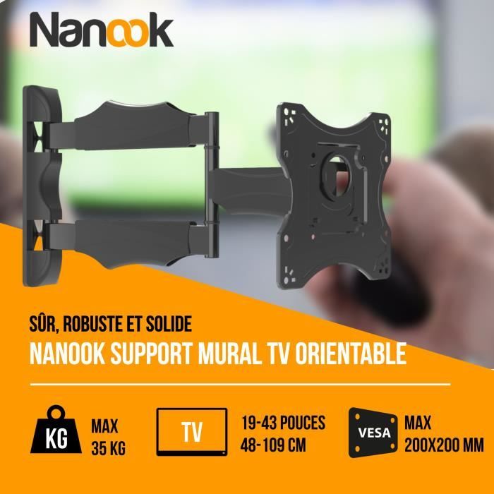 NANOOK Swivel and Tilt Wall Mount - 19-43 inch - 90° Rotation - 45 kg