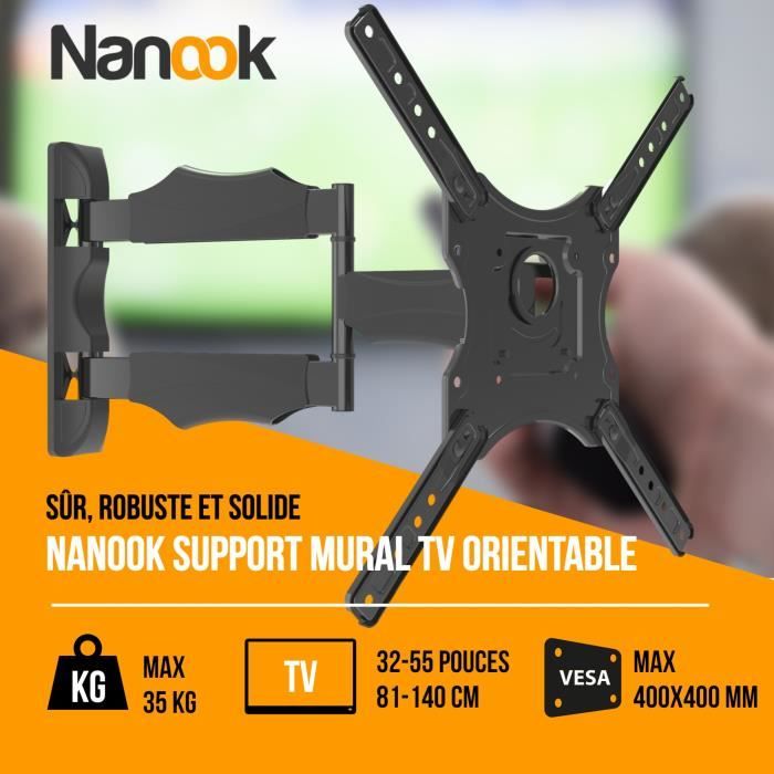NANOOK TV Wall Mount for 32-55 Inch TVs - Tilt - LCD, LED, QLED, OLED
