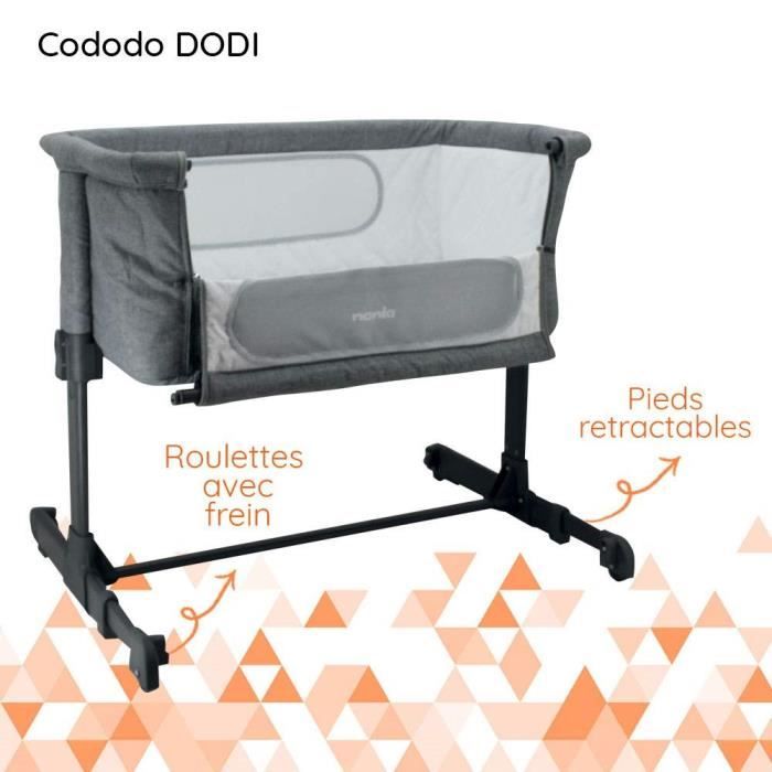 NANIA DODI Co-Sleeping Baby Cot - 2-in-1 Travel Cot - Ultra-comfortable 4 cm thick mattress