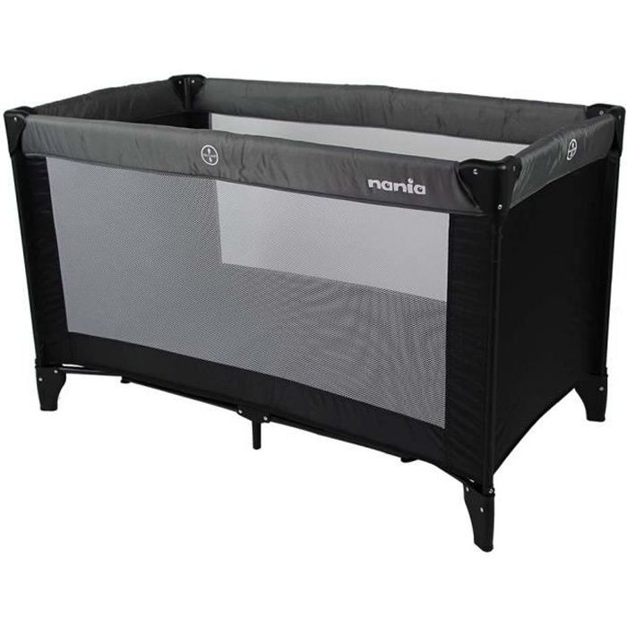 NANIA SODA Travel Cot - Black/Grey - Up to 15 kg
