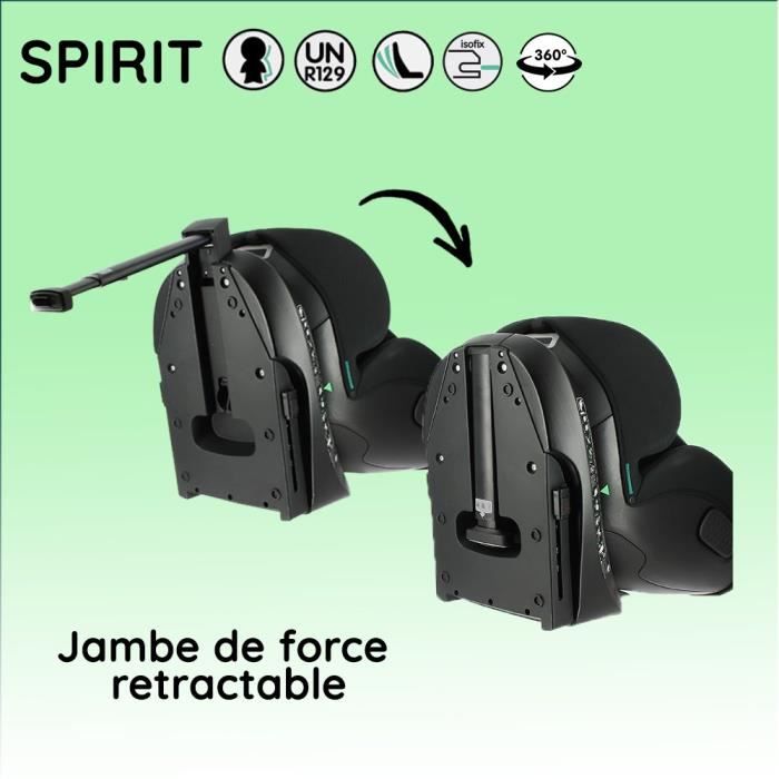 NANIA SPIRIT Isofix Car Seat - R 129 - Group 0/1/2/3 - 0-10 Years - 40-150 cm - Adjustable Headrest - Reclining - Swivel