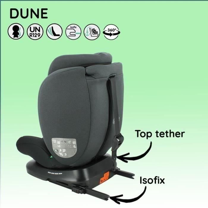 NANIA DUNE Isofix Car Seat - R 129 - Group 0/1/2/3 - 0-10 Years - 40-150 cm - Adjustable Headrest - Reclining - Swivel