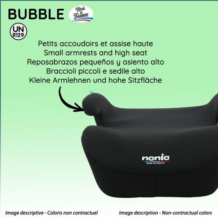 NANIA Bubble Booster Car Seat - Group 3 - i-Size - Black