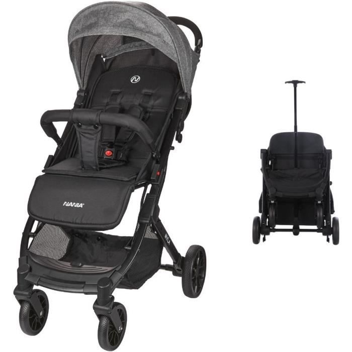 NANIA Compact Stroller - MYLA - 4 Wheels - Black