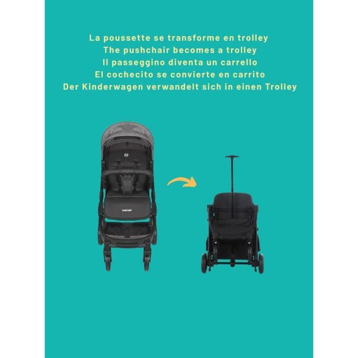 NANIA 2-in-1 Combination Stroller with Rimini Car Seat - MYLA - Black