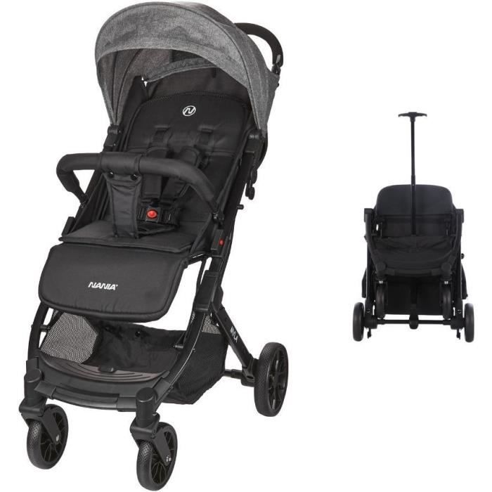 NANIA 2-in-1 Combination Stroller with Rimini Car Seat + Isofix Base - MYLA - Black