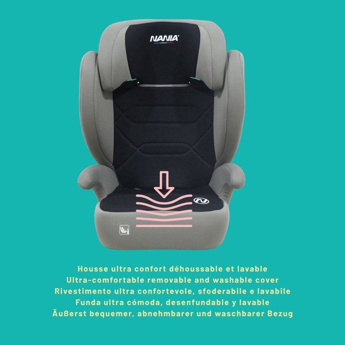 Nania Belem Car Seat - Group 2/3 - i-Size - 100/150 cm - 4 to 12 Years - Black