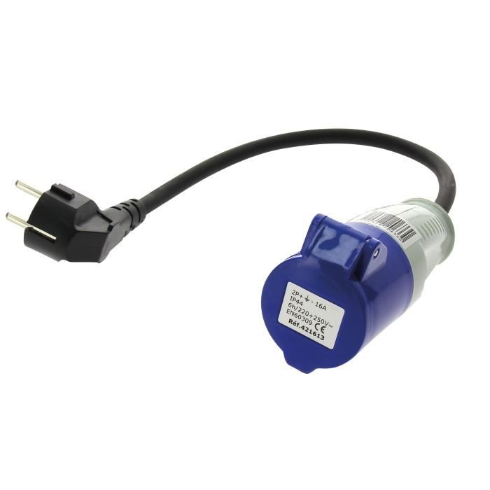 CEE P17 Female Plug to Schuko Male Plug Adapter - 16 A - 28 cm - 220 V