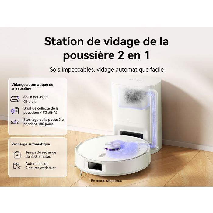 NARWAL Freo S - Robot Vacuum Cleaner and Mop - 8000 Pa - 180-Day Self-Emptying - LDS Navigation - 3D Mapping
