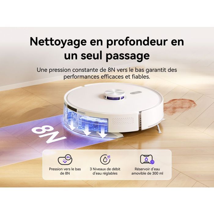 NARWAL Freo S - Robot Vacuum Cleaner and Mop - 8000 Pa - 180-Day Self-Emptying - LDS Navigation - 3D Mapping