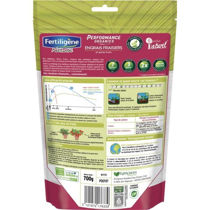 FERTILIGENE Performance Organics Fertilizer for Strawberries and Small Fruits - 700 g