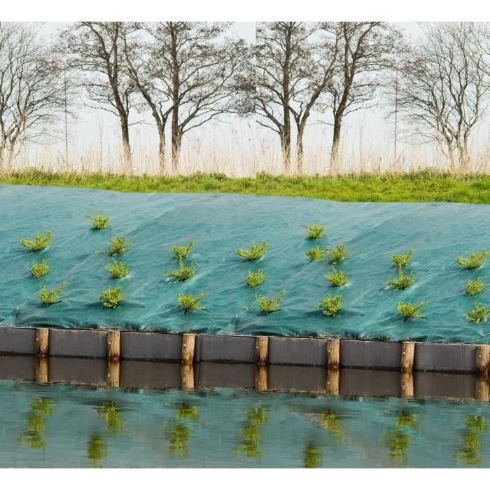 Green landscape weed control fabric, 3.30 x 5 m, UV-treated, 100 g/m² - Weed-resistant ground cover