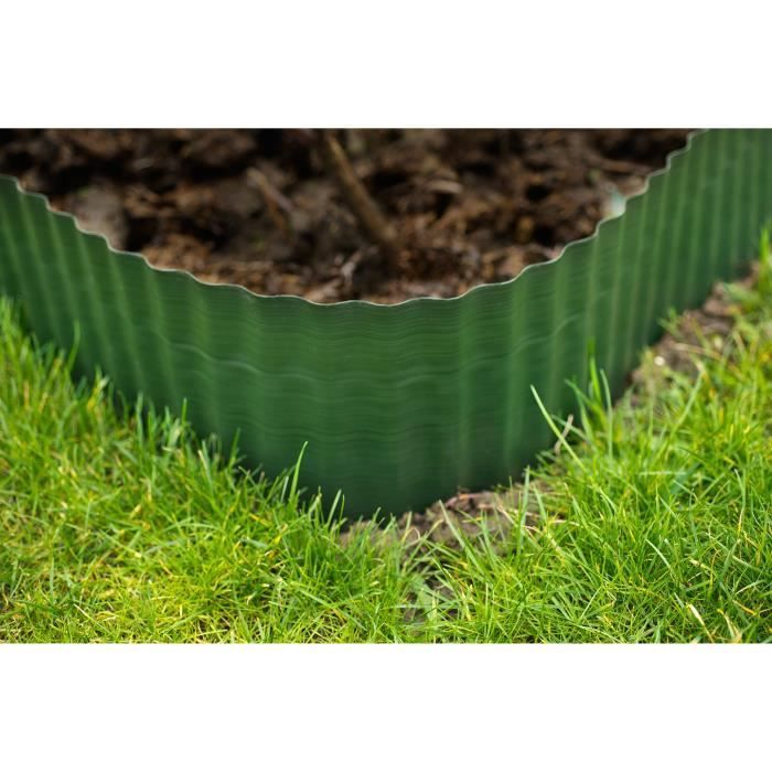 NATURE Lawn Edging - 15 cm High x 9 m Long - Green