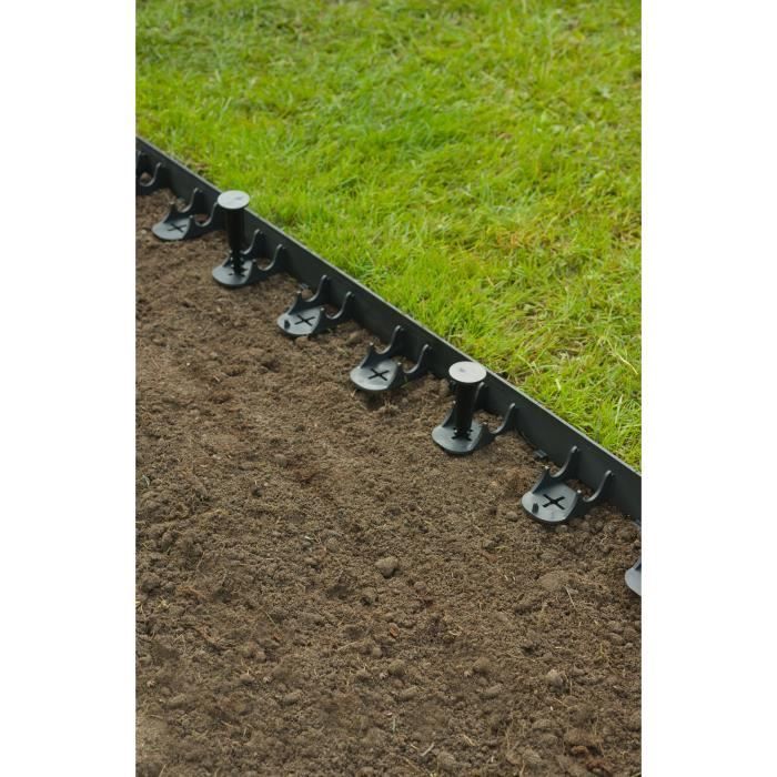 NATURE Lawn Edging - Polypropylene and Polyethylene - H 4.5 x (4 x L 100) cm - Black