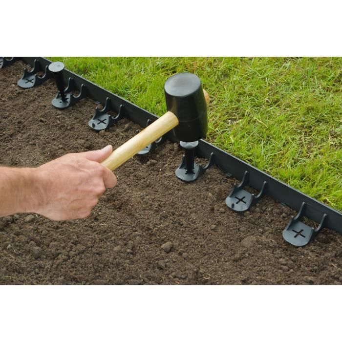 NATURE Lawn Edging - Polypropylene and Polyethylene - H 4.5 x (4 x L 100) cm - Black
