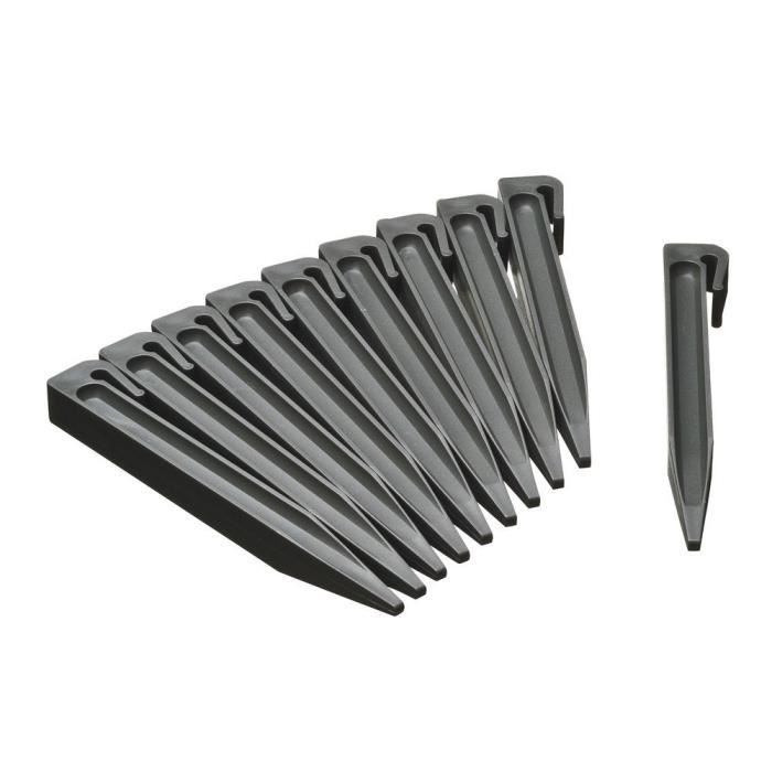 NATURE Garden Edging Stakes - Grey Polypropylene Anchors - Pack of 10