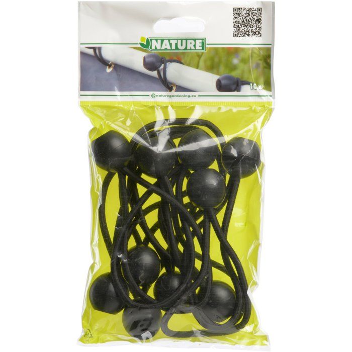 NATURE Elastic Tie - For Securing Mats and Privacy Screens with Eyelets - Pack of 10