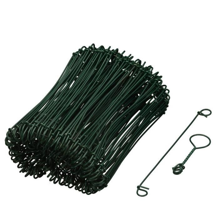 NATURE Pack of 200 Loop Ties in Green Plastic-Coated Galvanized Steel L16