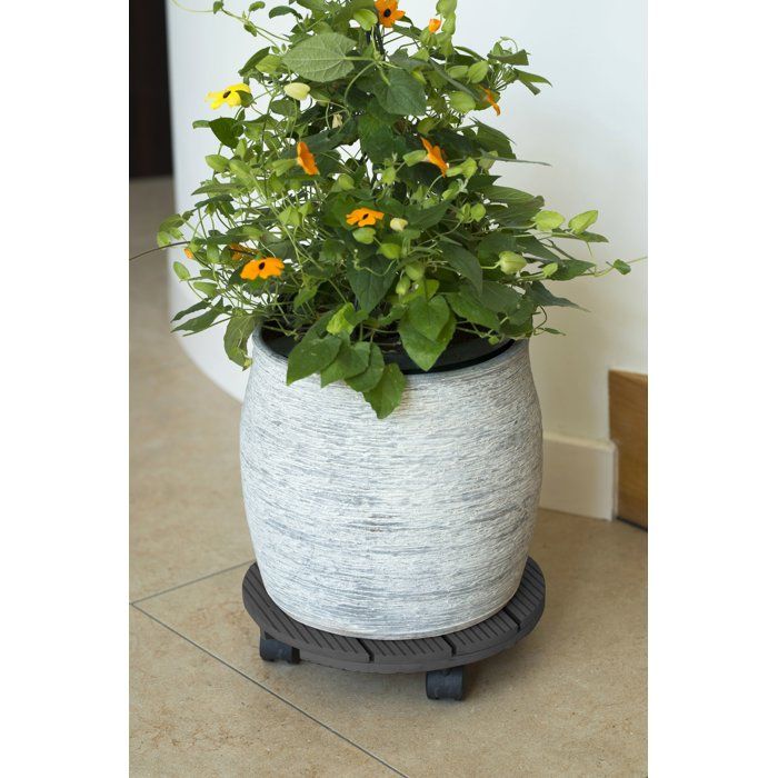 NATURE Rolling Pot Stand - Composite - Diameter 30 cm - Anthracite