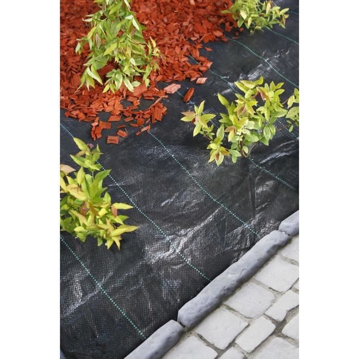 Black Landscape Weed Control Fabric, 1 x 25 m, UV-Treated, 100 g/m² - Weed-Resistant Ground Cover
